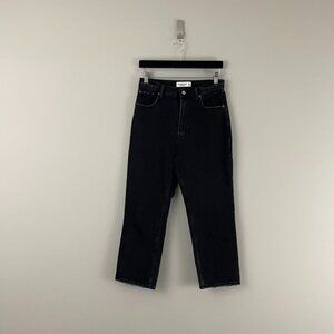 Abercrombie & Fitch Black Ultra High Rise Ankle Straight Jeans Size 27 Short